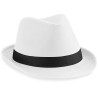 Fedora hat - B630:White, 80% polyester / 20% cotton, Black, S/M